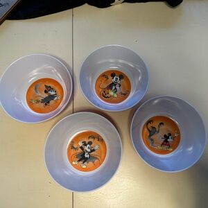Pottery Barn Kids Halloween Mickey Mouse Bowls - White and Orange